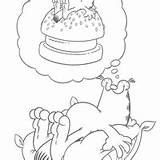 Garfield Sonhando Sonho Hambúrguer Tudodesenhos sketch template