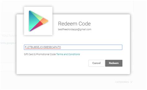 google redeem code
