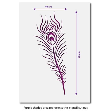 peacock feather stencil  size craft template craftstar