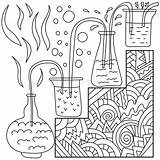 Coloring Violent Antistress Flasks Glassware Zen Pipettes Curled sketch template