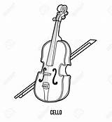 Cello Violonchelo Fiddle sketch template