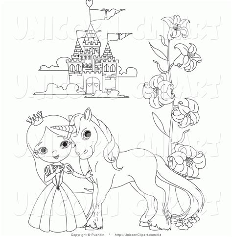 unicorn princess anime coloring pages
