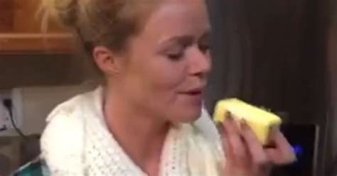 Woman Swallows A Whole Slab Of Butter In One Go As She Performs Gag