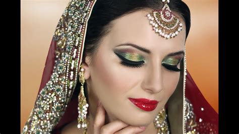 Traditional Indian Bridal Makeup Tutorial Red Gold Green