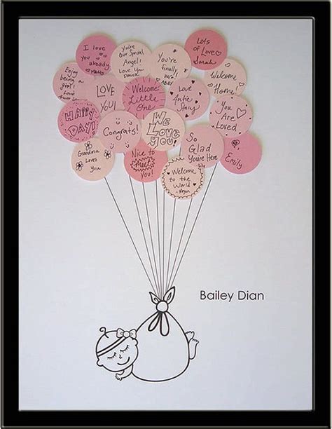 large baby shower guest book print     guests girl girl baby