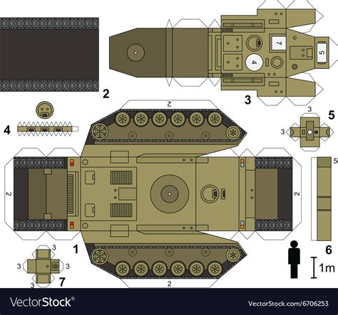 paper model   tank royalty  vector image