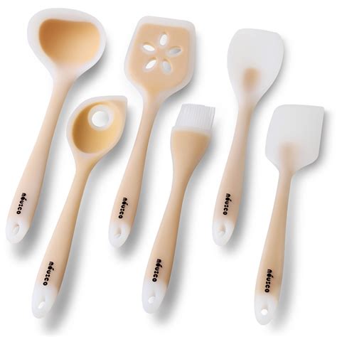 miusco  piece silicone kitchen utensil set beige party supply factory