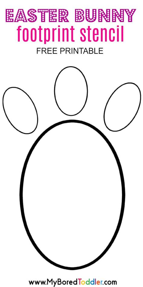 easter bunny footprint stencil  bored toddler