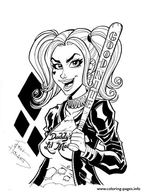 ideas  harley quinn coloring pages  kids home