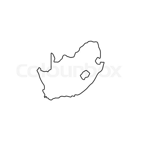 South Africa Map Icon Outline South Stock Vector