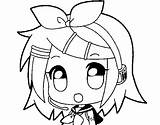 Chibi Rin Dibujos Kagamine Anime Colorare Chibis Vocaloid Len Disegni Escuchando Miku Personajes Acolore Coloritou Hora sketch template