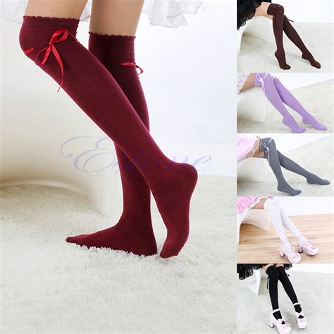 Free Shipping Women S Girls Sexy Cotton High Hosiery Stockings Over The