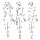 Fashion Coloring Pages Model Dresses Getcolorings Printable Models sketch template