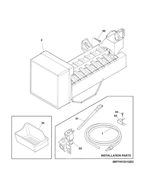ice maker diagram parts list  model  kenmore parts refrigerator parts