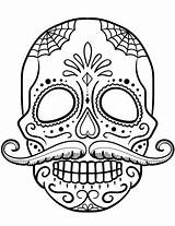 Skull Sugar Coloring Pages Calavera Printable Mustache Simple Drawing Para Print Calaveras Color Caveira Colorear Skulls Halloween Dibujos Supercoloring Muertos sketch template