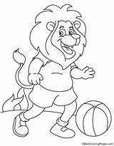 Lion Ball Playing Coloring Bestcoloringpages Pages sketch template