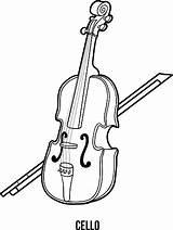 Cello Violoncelle Musicales Instruments sketch template