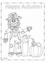 Coloring Scarecrow Happy Autumn Fall Pages Sheets Family Lovemybighappyfamily Big Scarecrows Printable sketch template