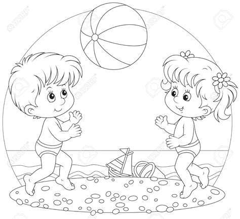 playing children outline clipart   cliparts  images