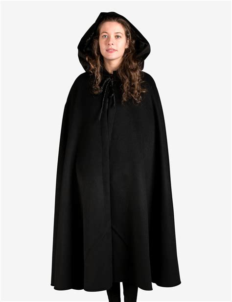 unisex black cape pure wool venetian carnival costume