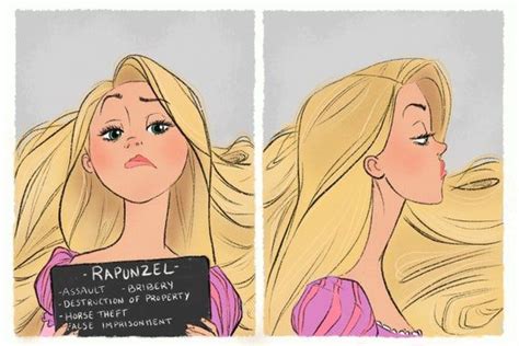 Princess Mugshots Rapunzel In 2020 Funny Disney Memes