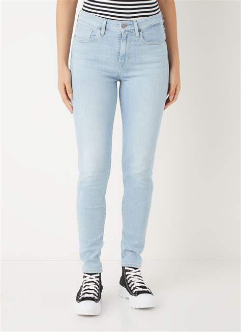 levis  high waist skinny jeans met lichte wassing indigo de bijenkorf