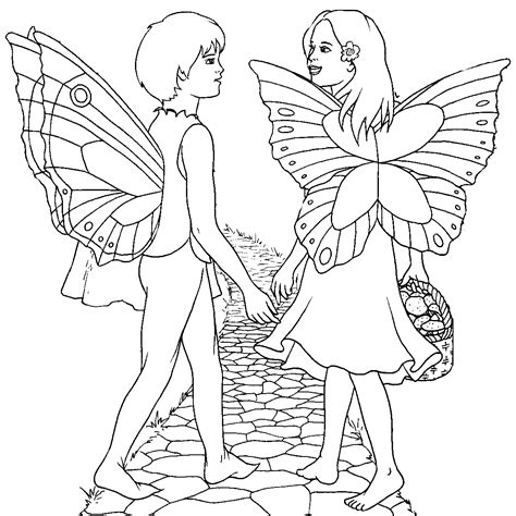 interactive magazine boy  girl fairy coloring picture