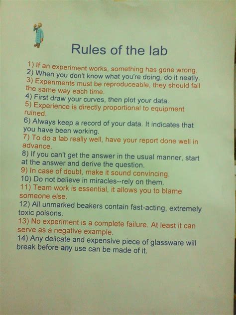 college laboratory rules funny