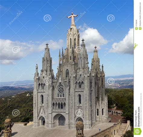Temple De Sagrat Cor Tibidabo Barcelona Landmark Spain