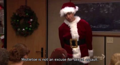 when you re blaming sexual assault on the mistletoe the office holiday episodes popsugar