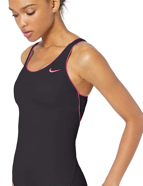 nike swim women s solid powerback one piece swimsuit black size x