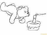 Coloring Birthday Bear Pages Candle Blow Blowing Colorear Printable Birthdays Happy Color Para Online Boy Funny Candles Ausmalbilder Cumpleanos Banana sketch template