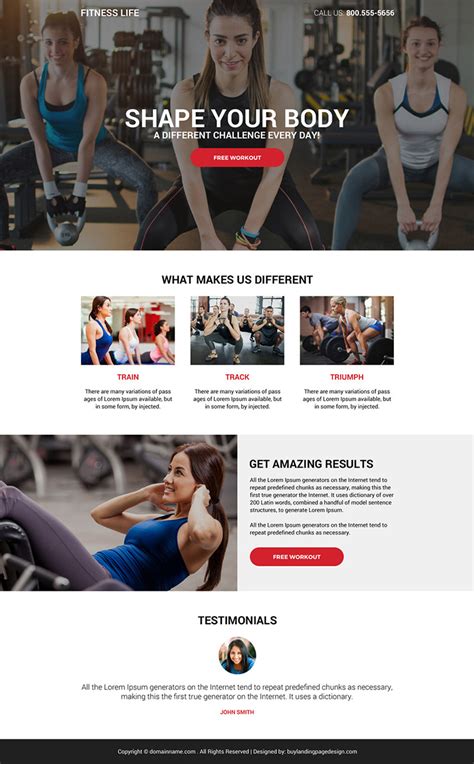 health  fitness life gym resp lp  health  fitness landing page design preview