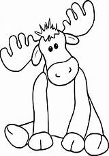 Moose Coloring Pages Cute Drawing Cartoon Printable Baby Getdrawings Getcolorings Color Print Kids Paintingvalley sketch template