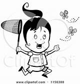 Butterflies Clipart Chasing Girl Running Happy Cartoon Catching Coloring Cory Thoman Vector Two Outlined Boy Royalty Little Clip Rf Illustrations sketch template
