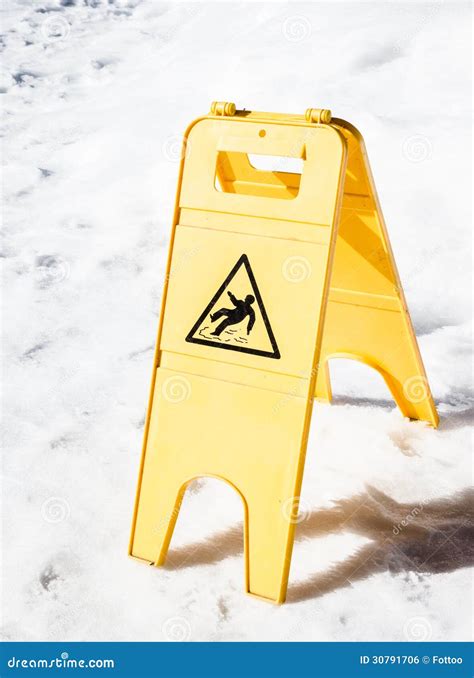 caution slippery surface sign stock photo image  stumbling falling