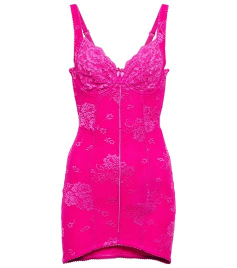 Balenciaga Lingerie Lace Minidress In Pink Lyst