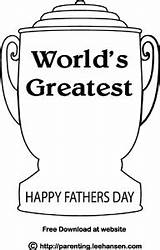 Coloring Father Greatest Award Dad Printable Trophy Pdf Worlds Fathers Adobe Window Format Open Click sketch template