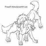 Wolf Firewolf Fight Anime Lineart Drawing Deviantart Getdrawings sketch template
