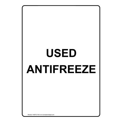 antifreeze sign nhe