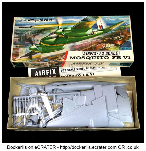 vintage airfix mosquito fb  kit type  red stripe box kit   scale produced