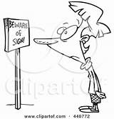 Staring Beware Sign Woman Toonaday Royalty Outline Text Illustration Cartoon Board Rf Clip 2021 sketch template