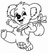 Koala Coloring Bear Pages Printable Kids Kleurplaat Color sketch template