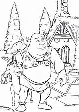Shrek Coloring Pages Kids Color Print Characters Dreamworks Children sketch template