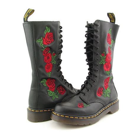 marten bootsembroidered  roses   perfectly broken   love