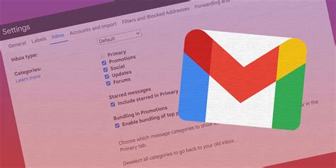 customize  gmail inbox categories