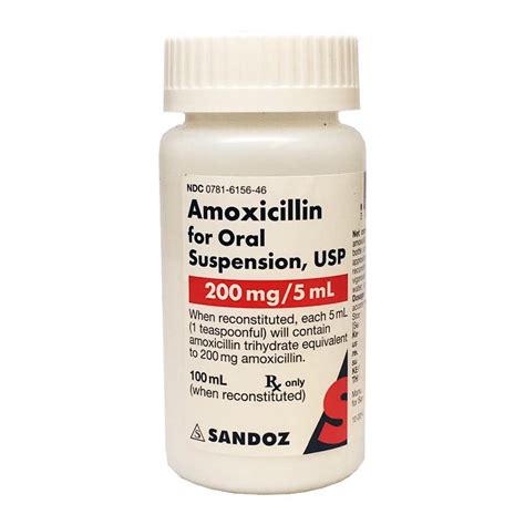 Amoxicillin Oral Suspension 200 Mg 5 Ml 100 Ml Allivet