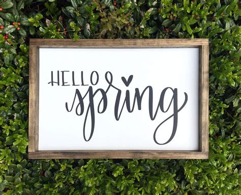 spring framed farmhouse style wood sign spring