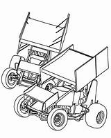 Sprint Car Dirt Late Model Coloring Pages Drawing Cars Racing Track Modified Wingless Stencils Drawings Race Template Sprintcars Printable Vector sketch template