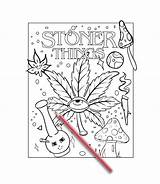 Stoner Weed Trippy Gnomes sketch template